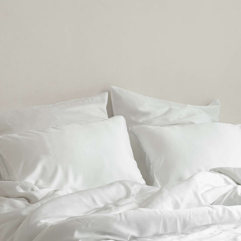 Bamboo Duvet Cover Set in Cream White - Linen Aura