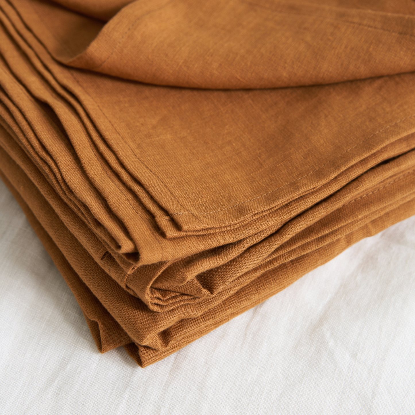 Linen Flat Sheet in Cinnamon
