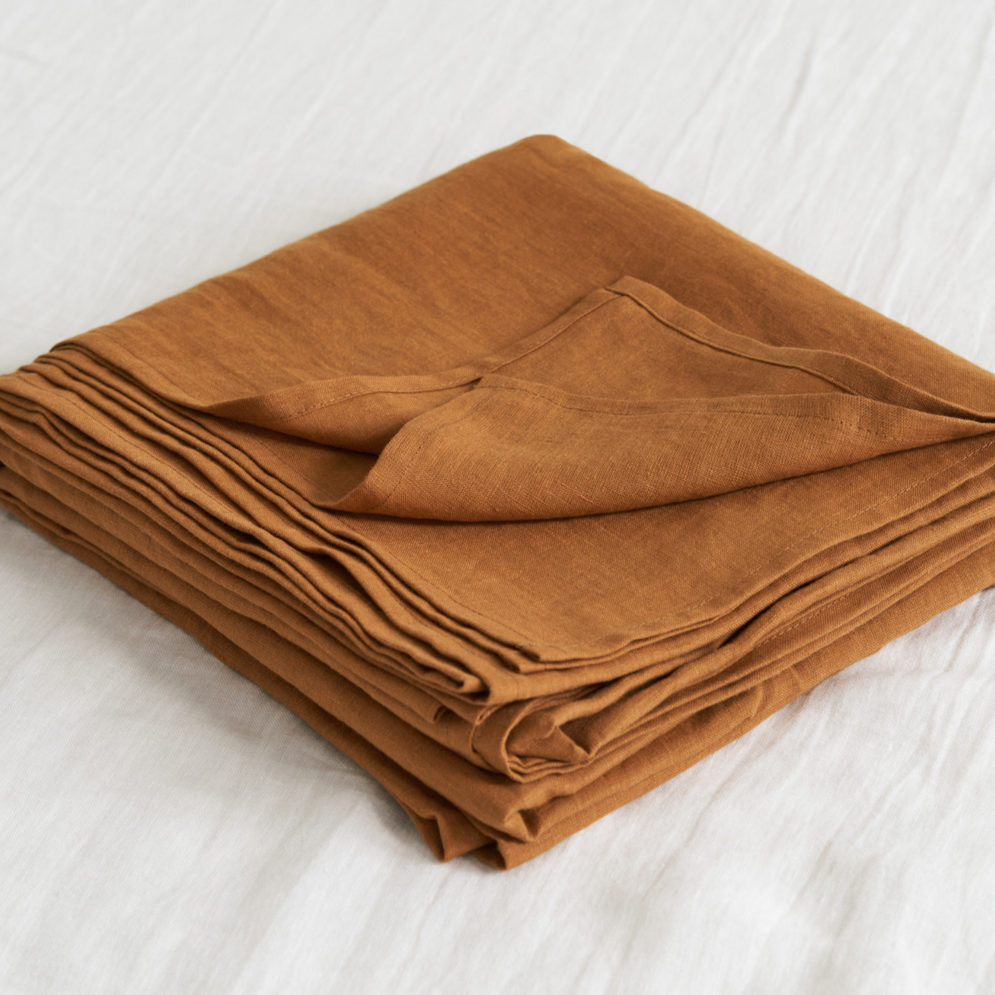 Linen Flat Sheet in Cinnamon