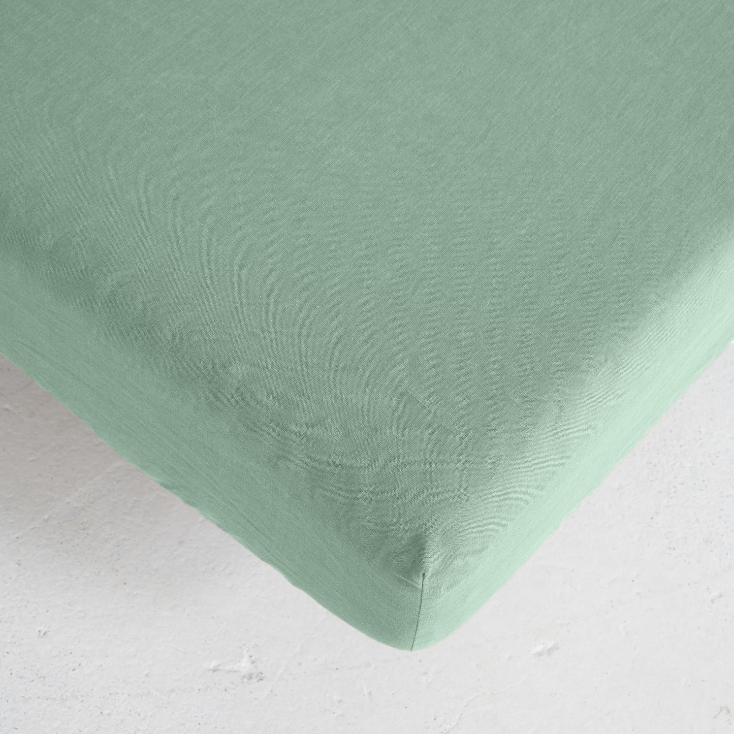 Linen Fitted Sheet in Sage Green