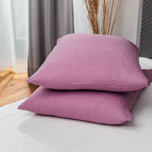 Linen Pillowcases in Mauve